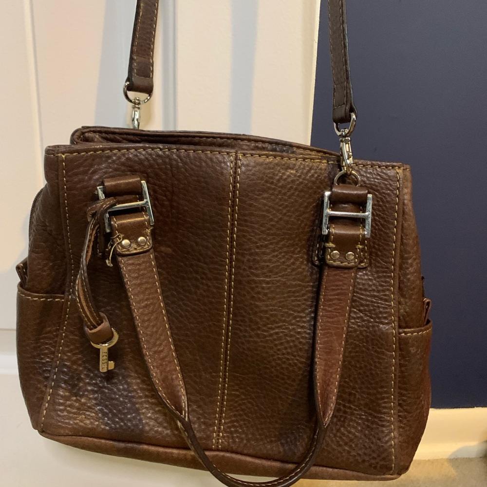 Vintage Leather Fossil Purse w/Removable Crossbody Strap